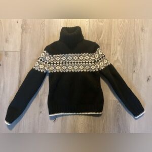 GAP Black and white Patterned Turtleneck Sweater